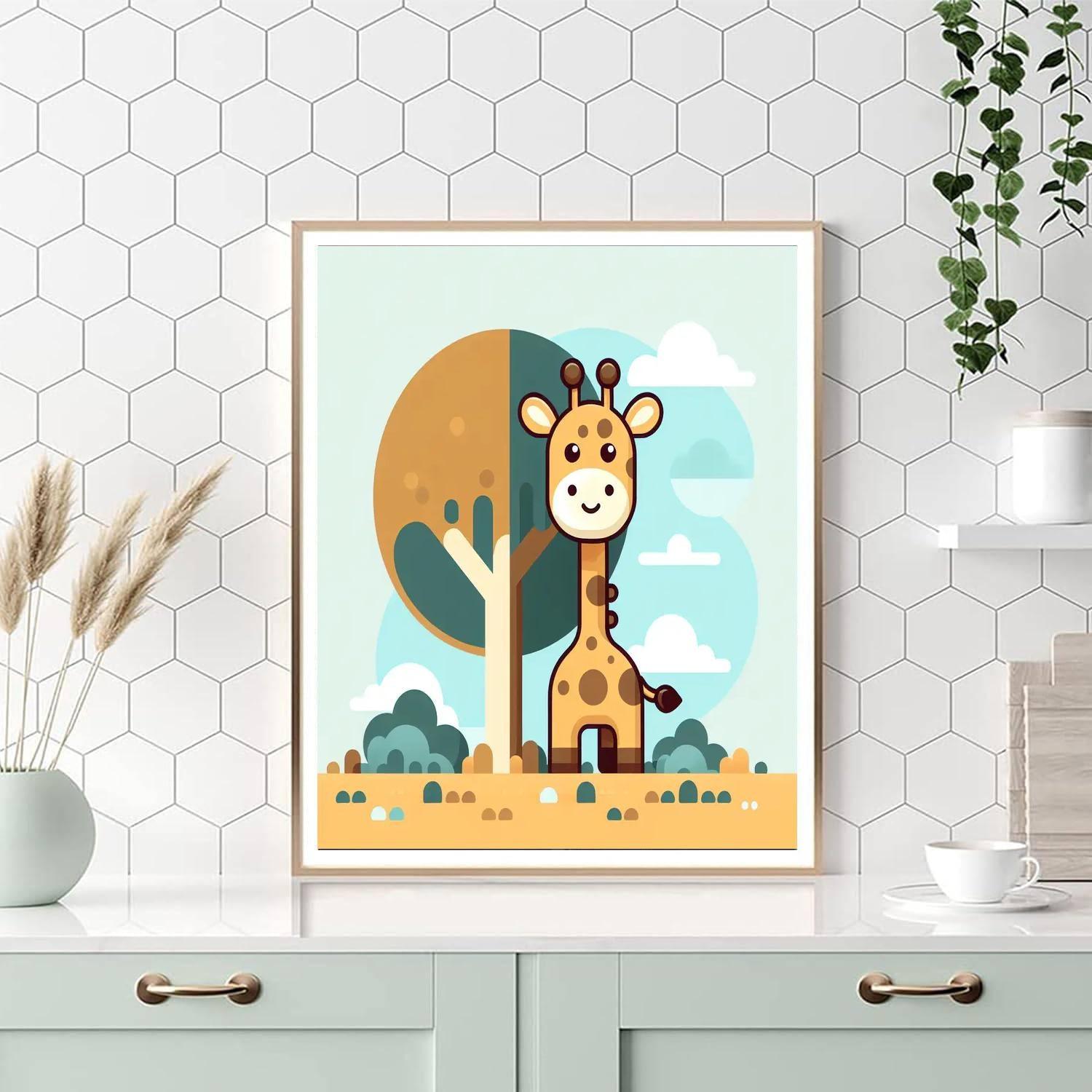 Gleeful Giraffe Gathering Paint By Number
