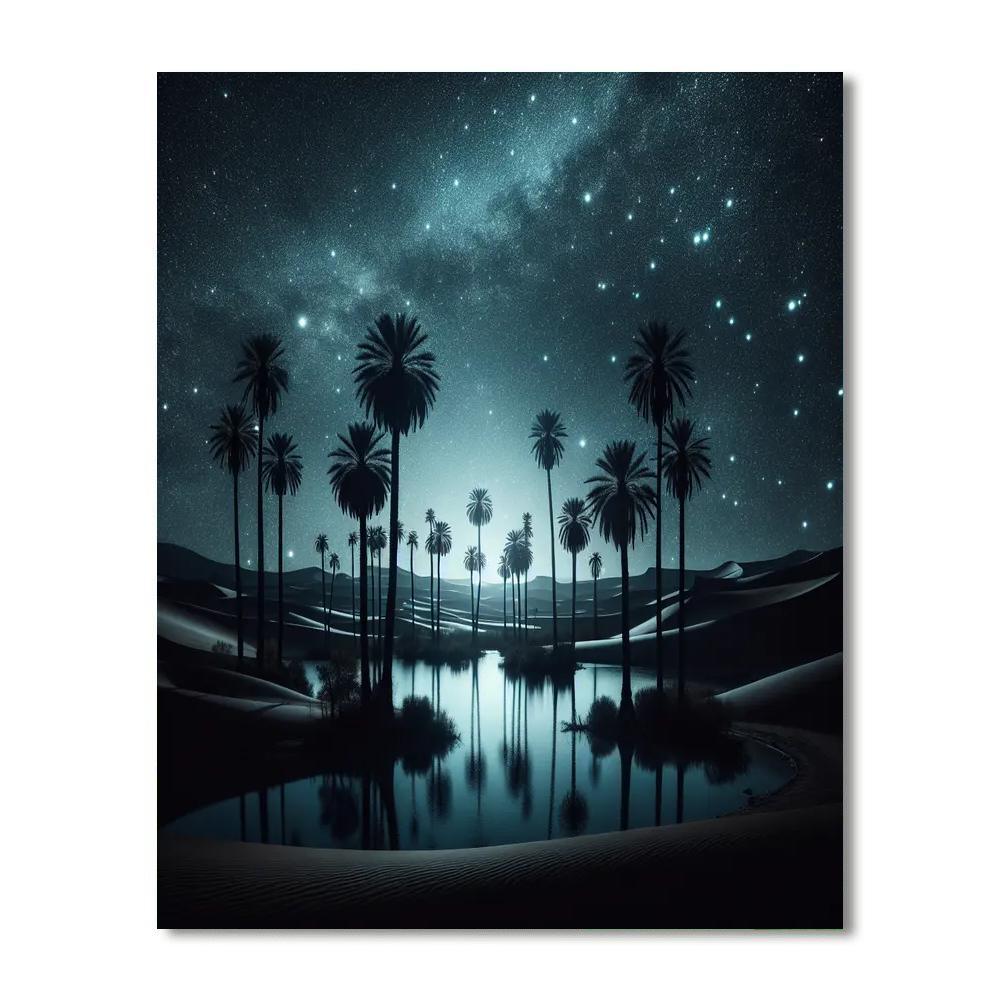 Starry Desert Oasis Paint By Numbers Art