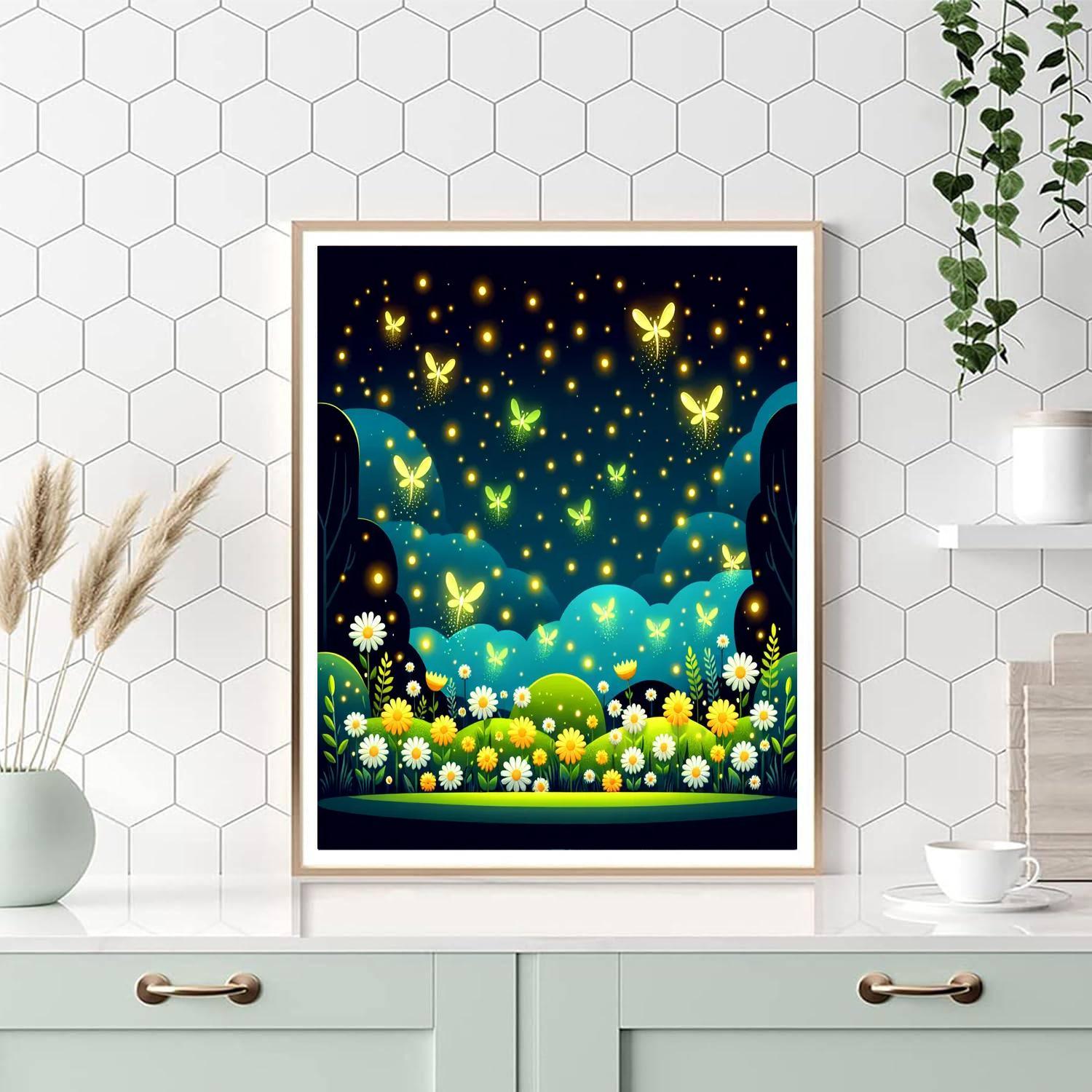 Flying Fireflies Paint By Numbers Art