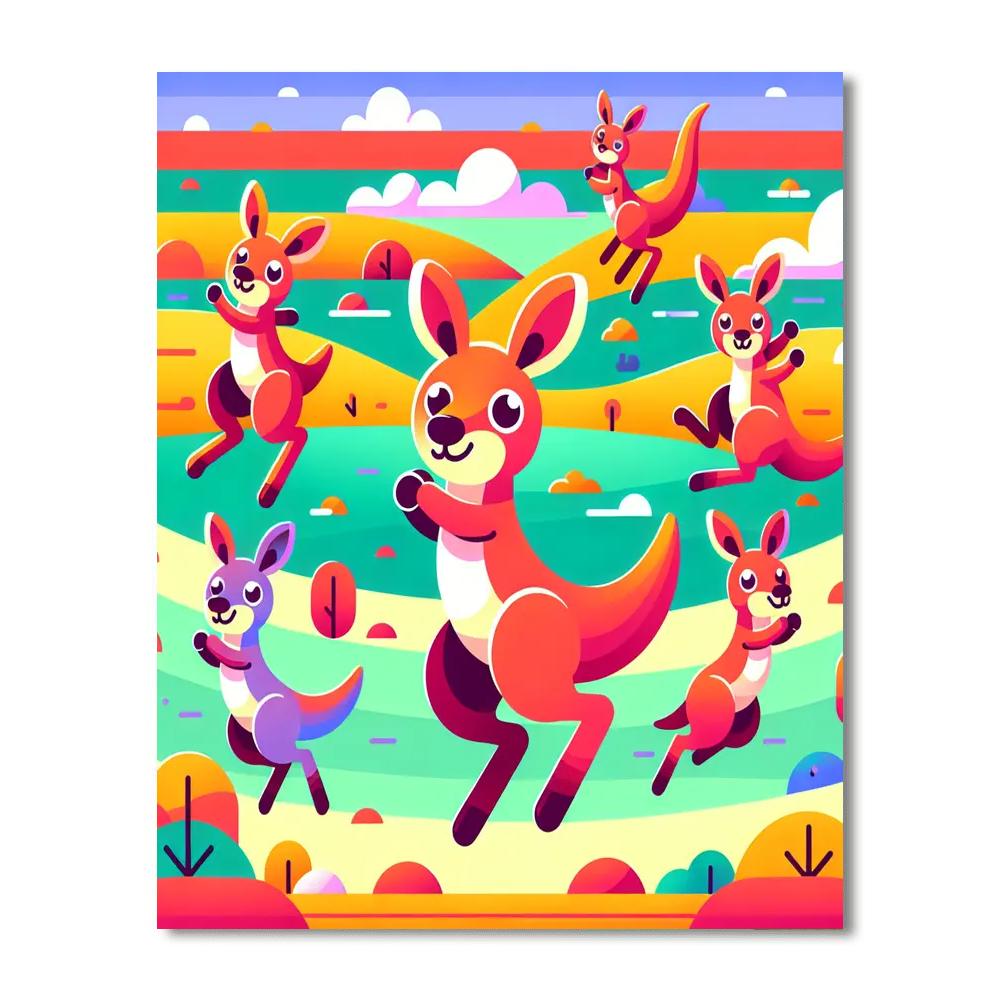 Kangaroo Kingdom Hop Paint By Numbers