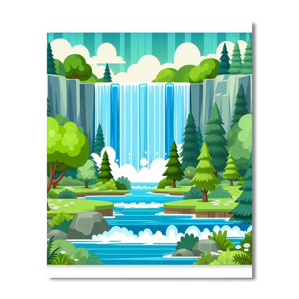Whimsical Waterfall Wonders Paint By Numbers