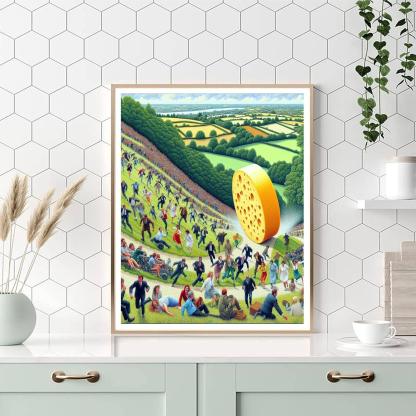 Cooper's Hill Cheese-rolling - Gloucestershire Numbered Painting Kits