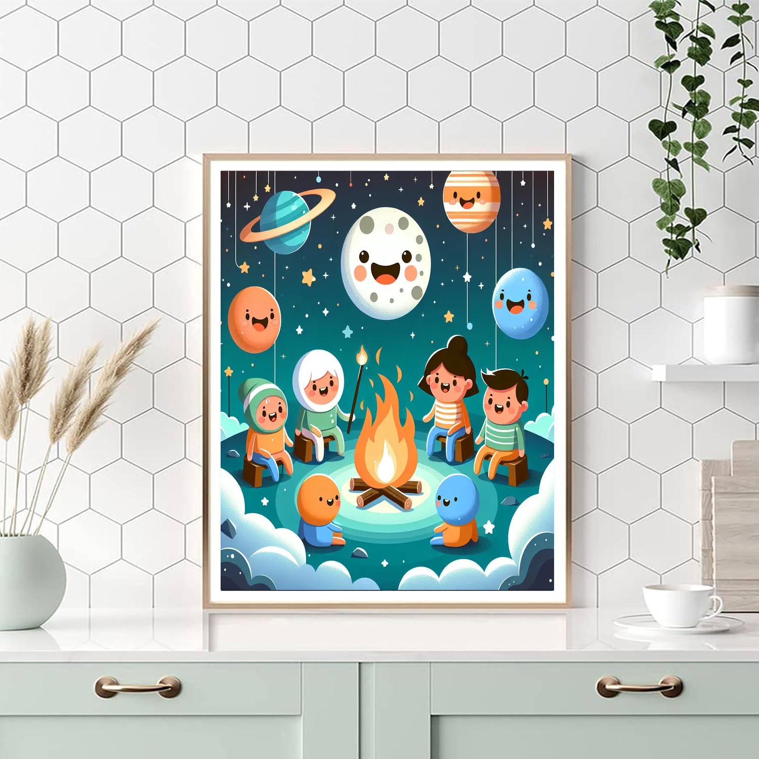 Cosmic Campfire Adventure Paint By Numbers Art