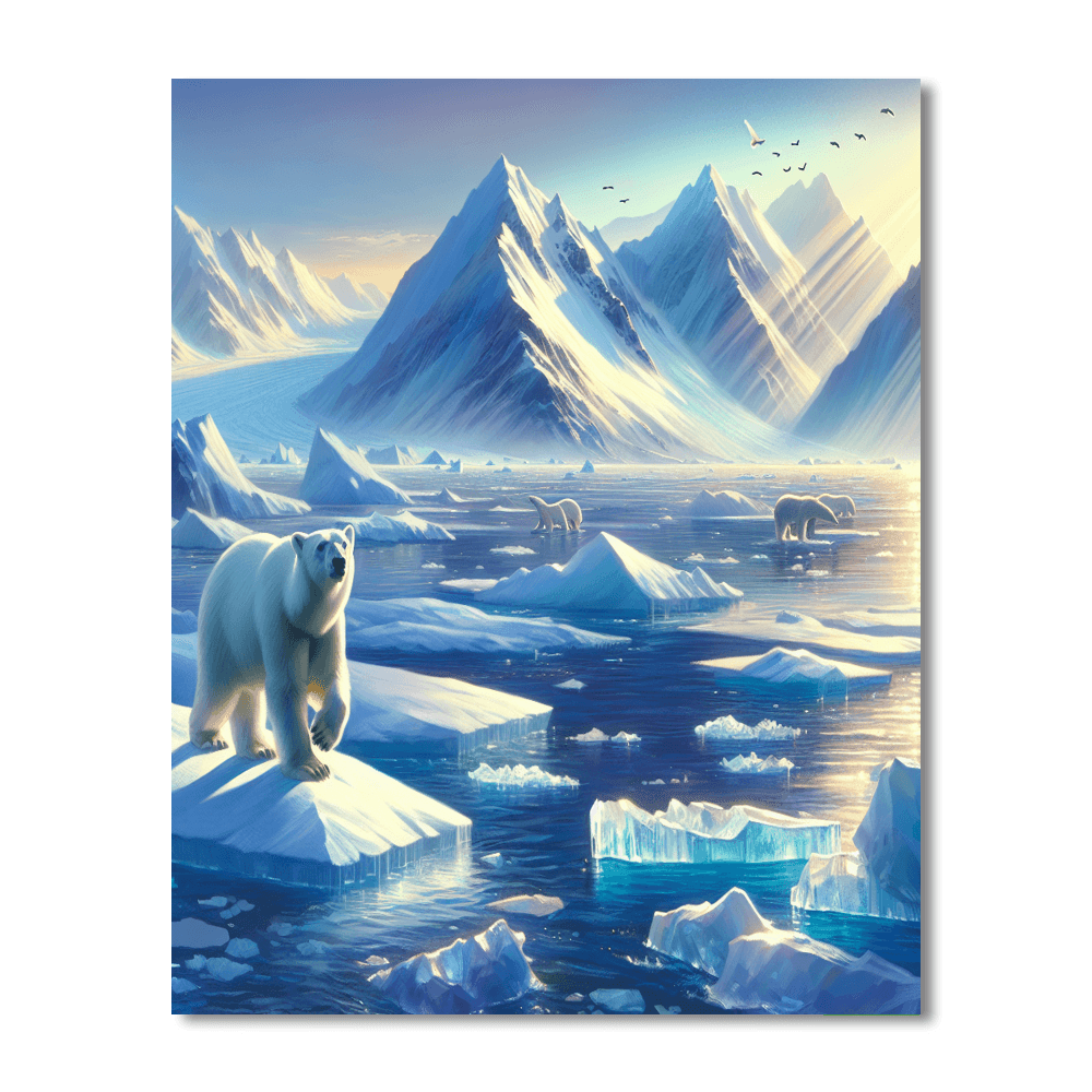 Glistening Arctic Landscape Painting By Numbers Kit