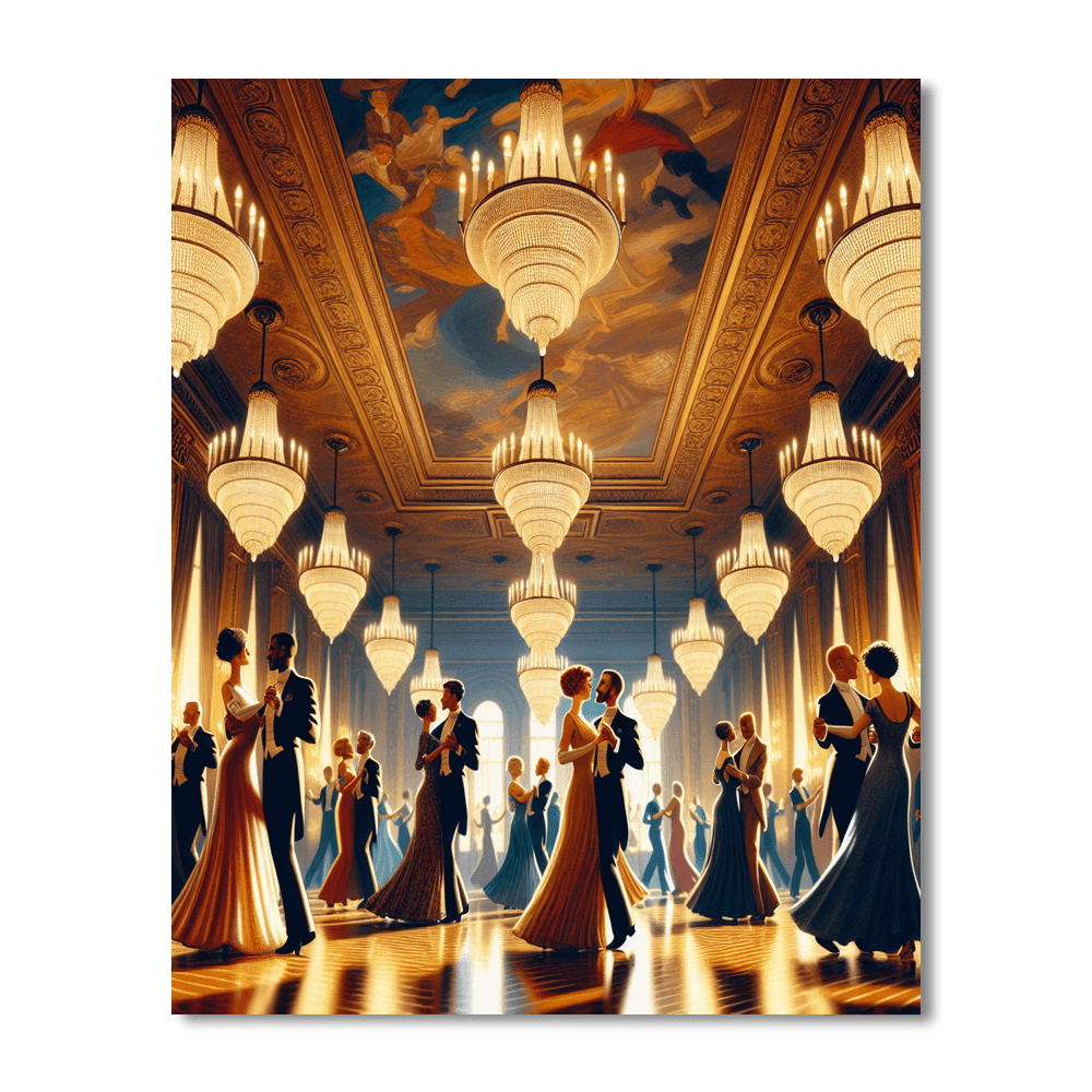 Chic Art Deco Ballroom Number Painting