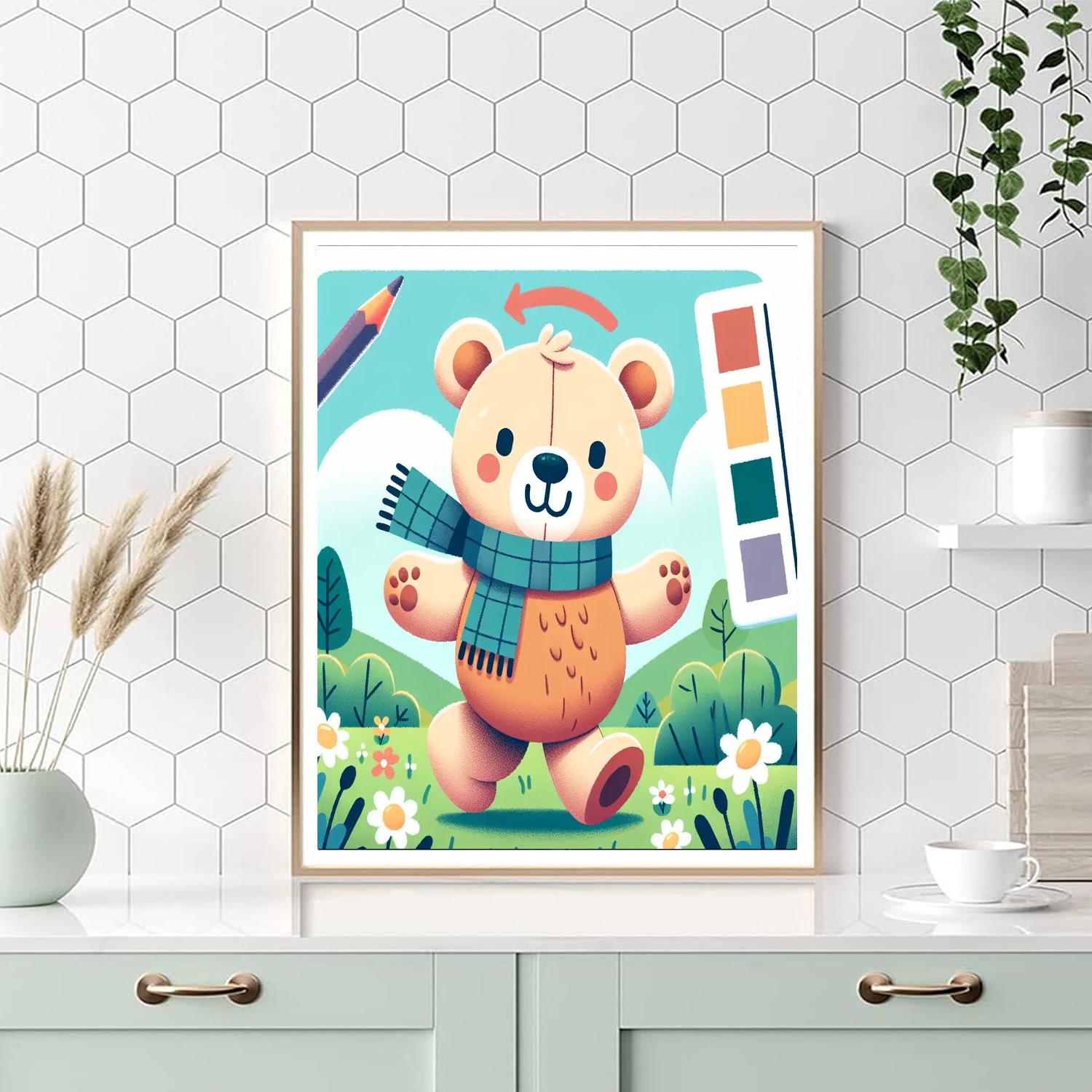 Adventurous Teddy Bear Painting By Numbers Kit