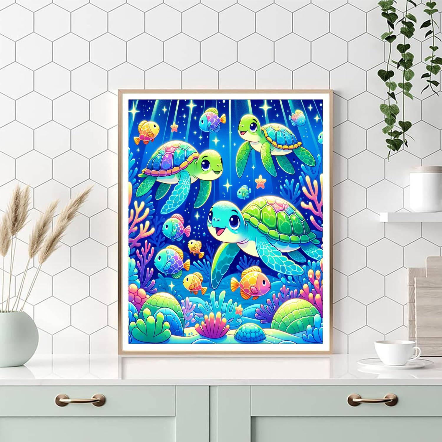 Giggling Sea Turtles Paint By Numbers Kits