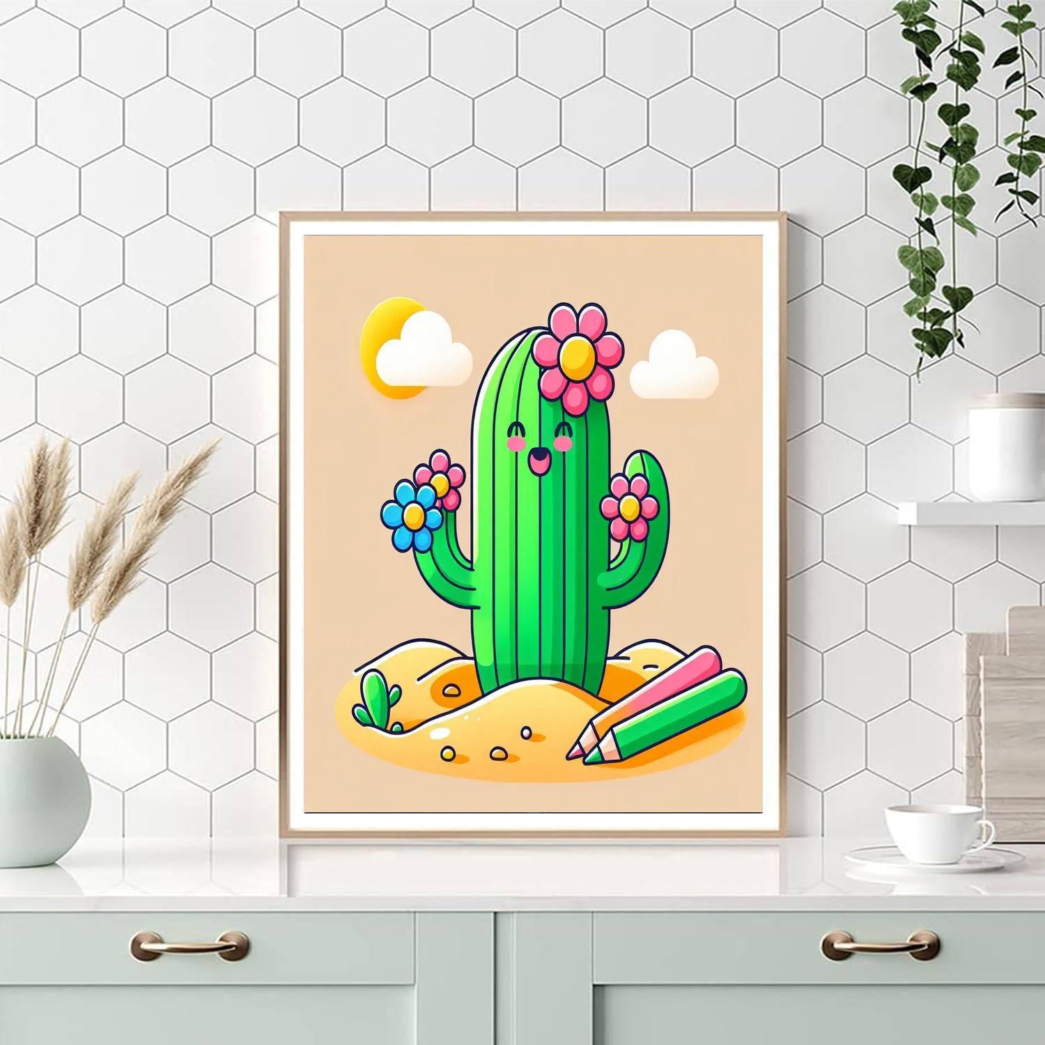 Bright Desert Cactus Paint By Number