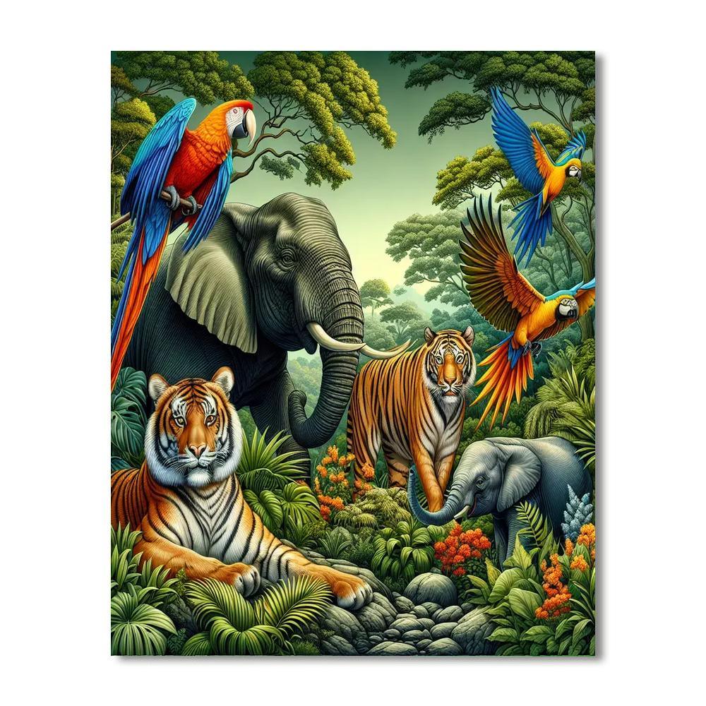 Exotic Animal Adventure DIY Paint By Numbers