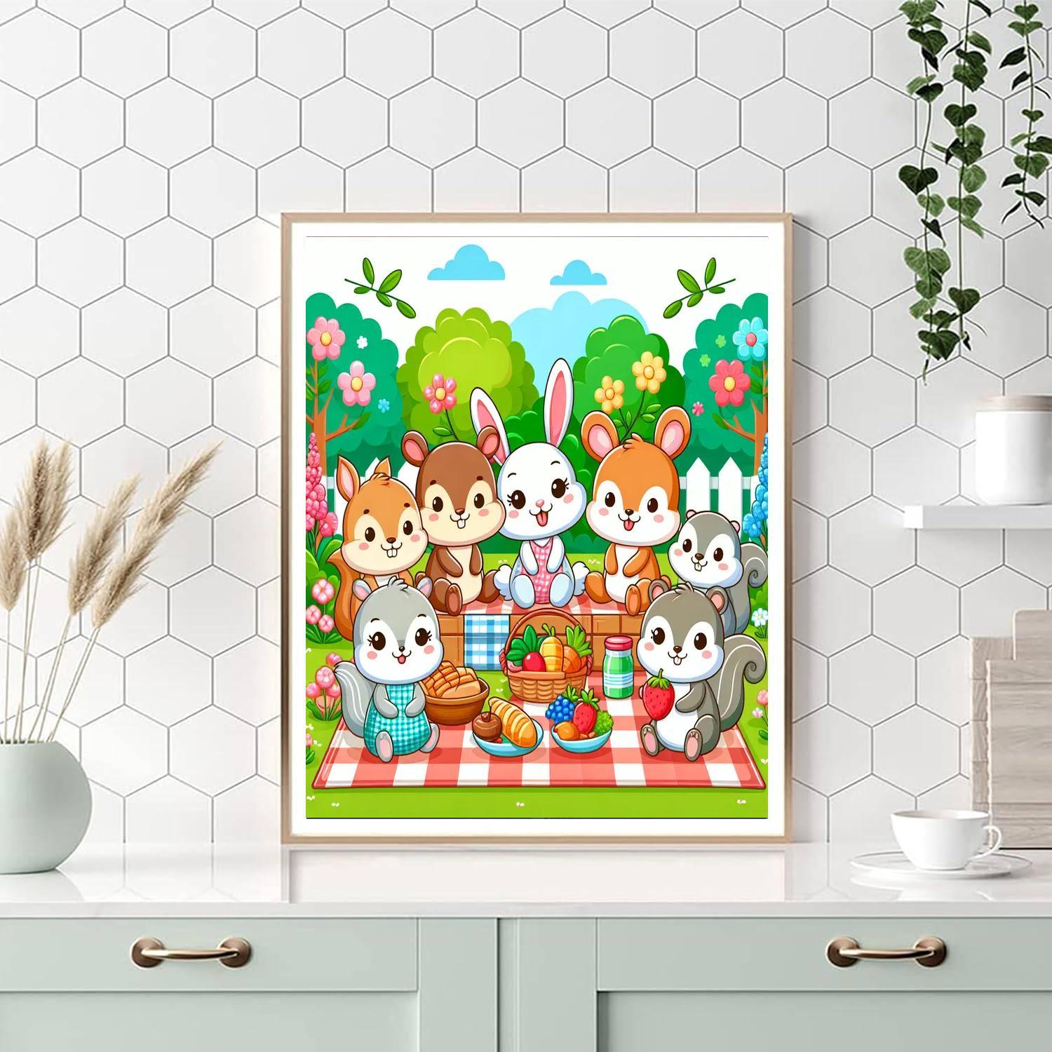 Happy Garden Picnic Numbered Painting Kits