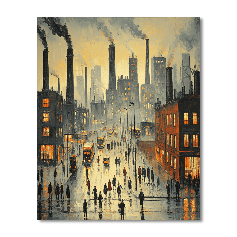 L.S. Lowry Inspired Industrial Rhythms  Painting By Numbers Kit