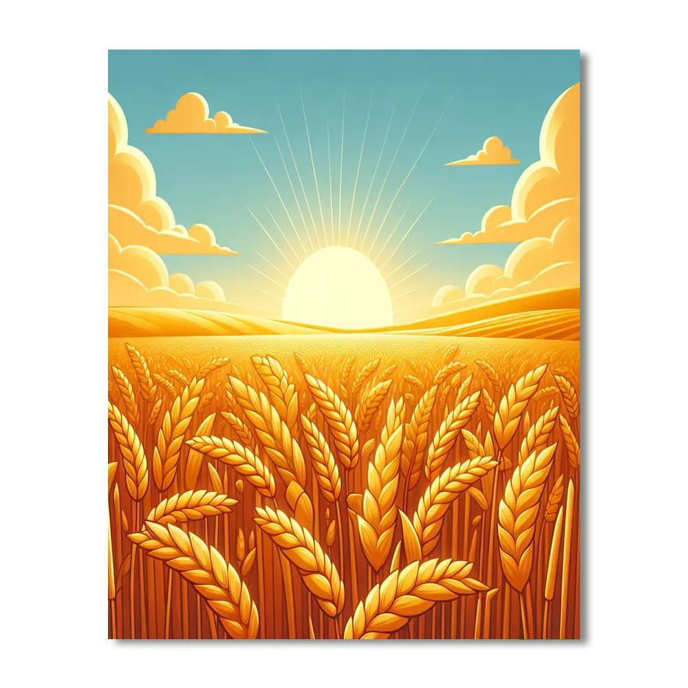 Golden Field Frolic Paint By Color