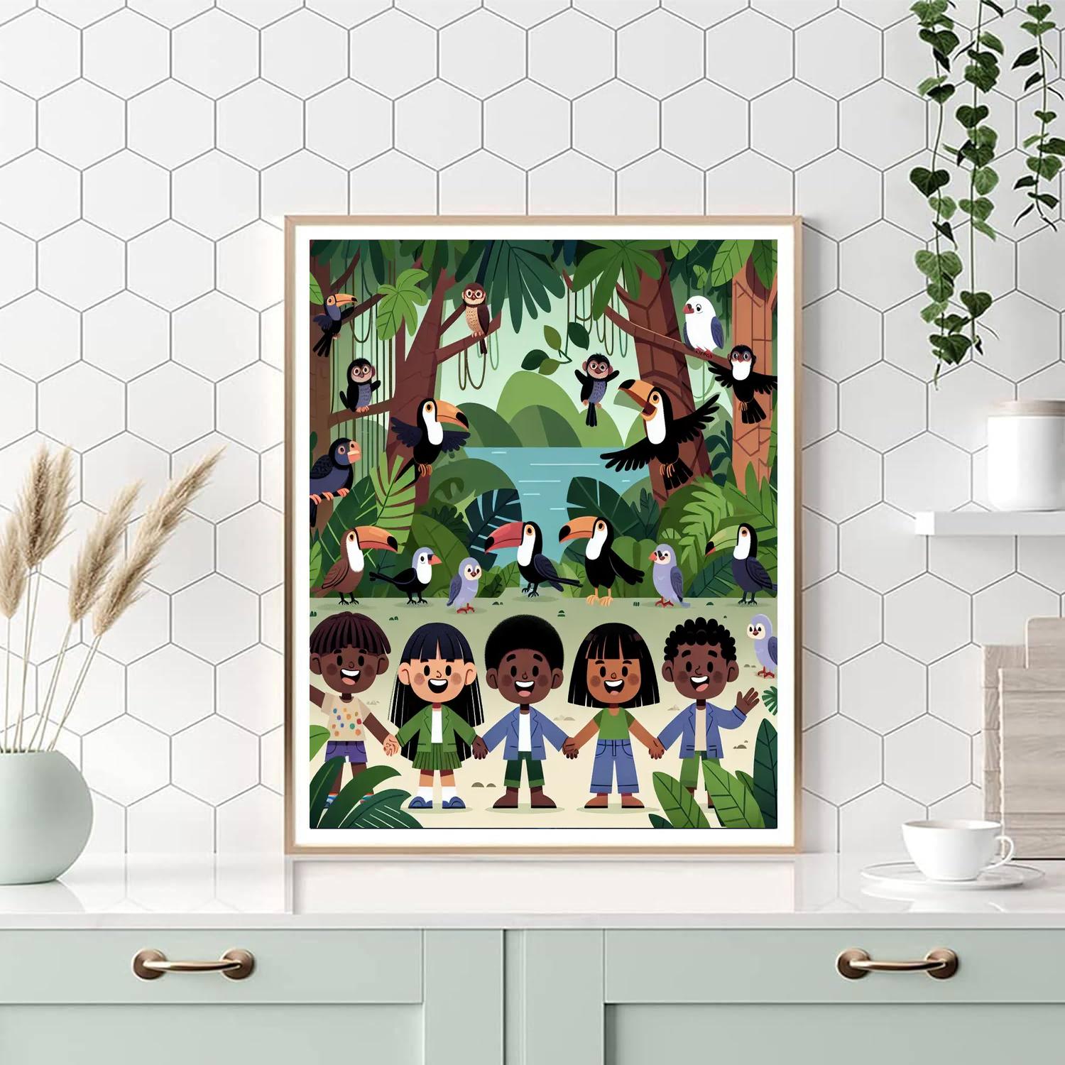 Rainforest Hide And Seek Paint By Numbers Art
