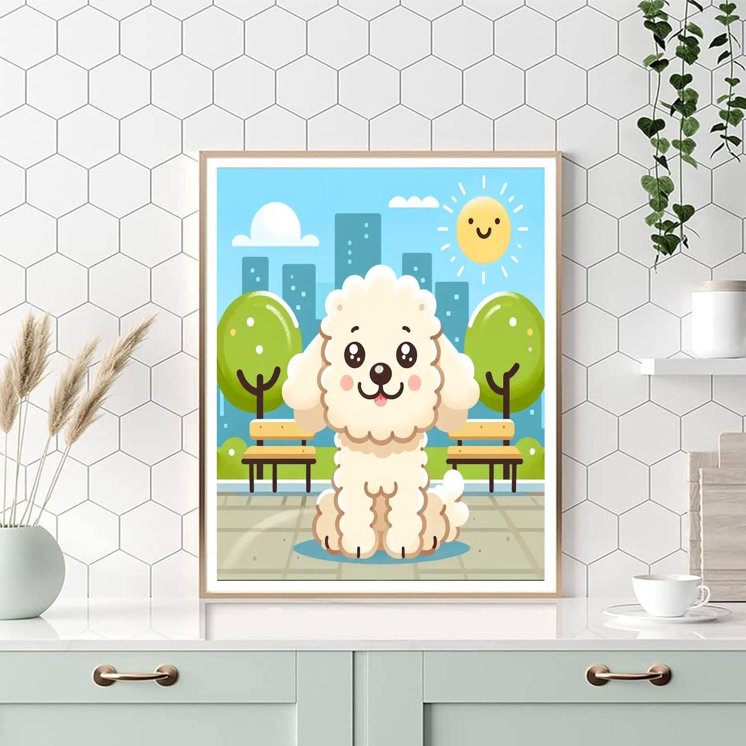 Dashing Doodle Dog Paint By Numbers Art