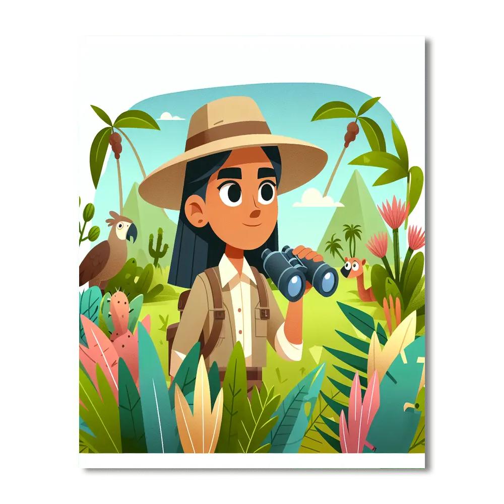 Brave Explorer's Jungle Quest Paint By Numbers Art