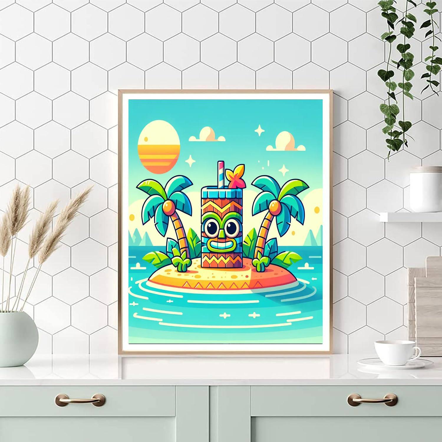 Island Tiki Paradise Painting Number Kit