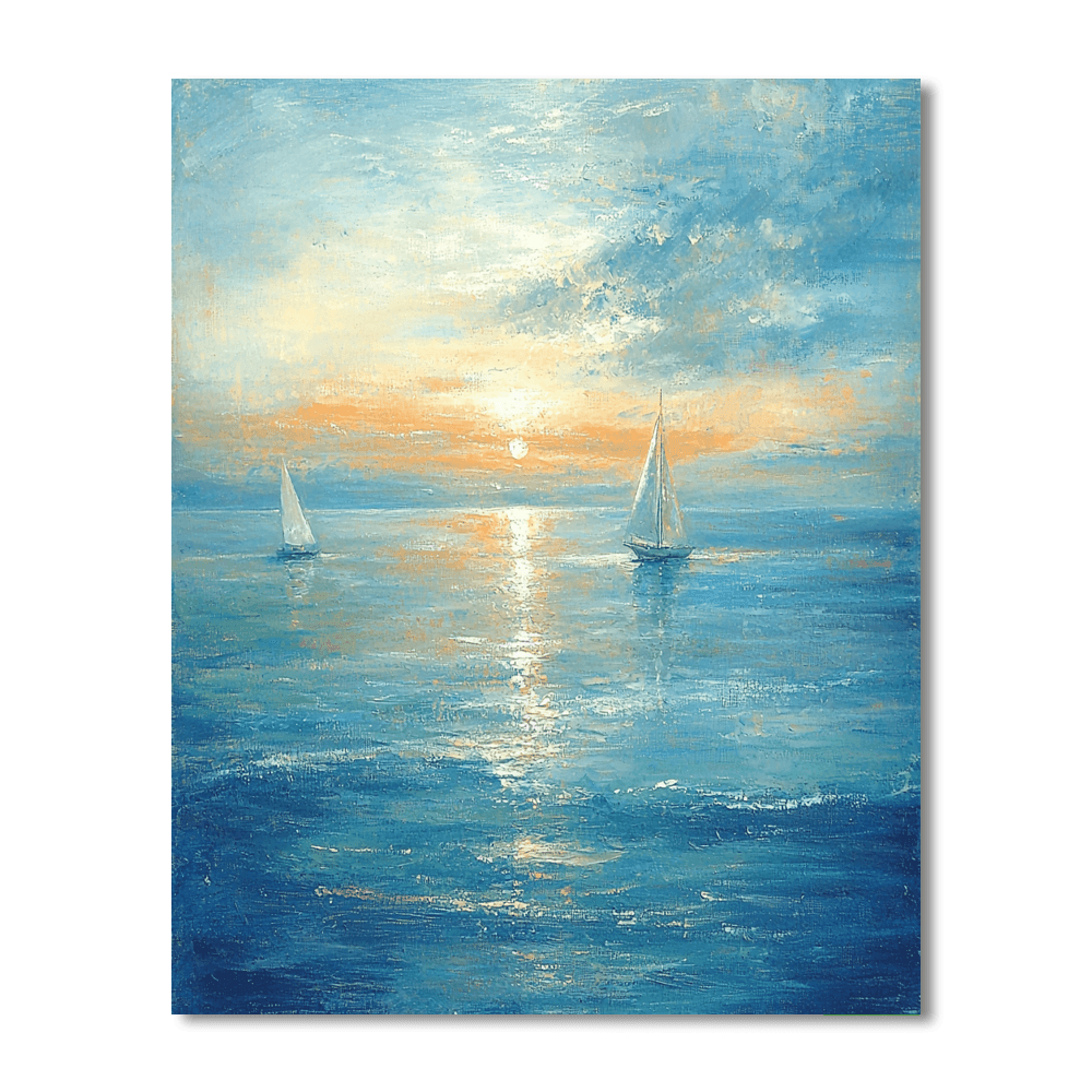 J.M.W. Turner Inspired Ethereal Seaside Escape  Painting By Numbers Kit