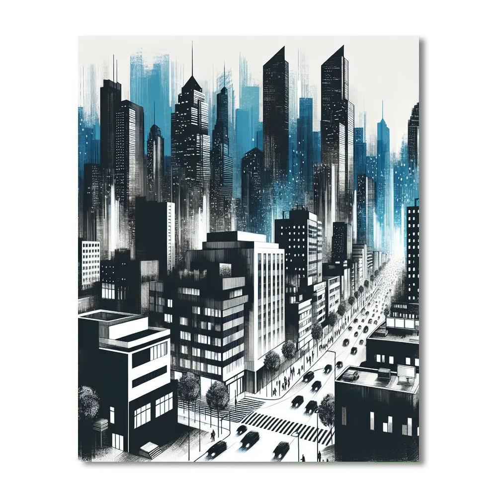 Contemporary Urban Landscape Paint By Color