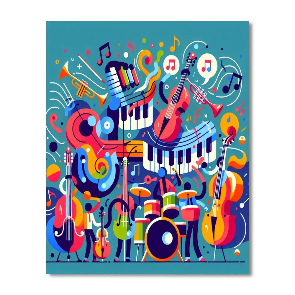 Funky Music Jam DIY Paint By Numbers