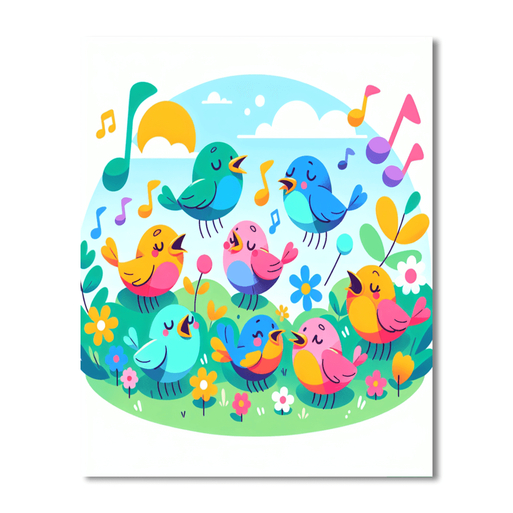 Musical Meadow With Singing Birds Paint By Number