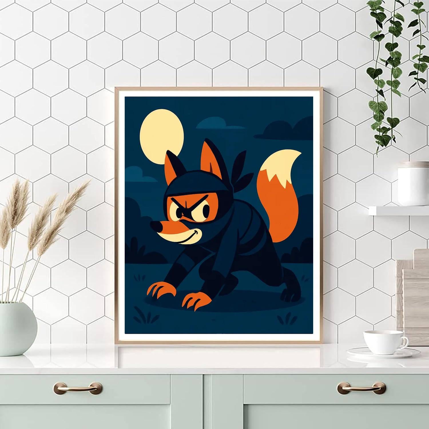 Ninja Fox's Secret Mission Paint By Number