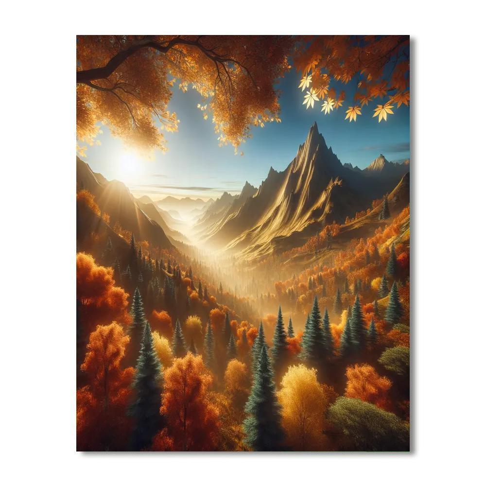 Mountain Landscape In Autumn Paint By Number