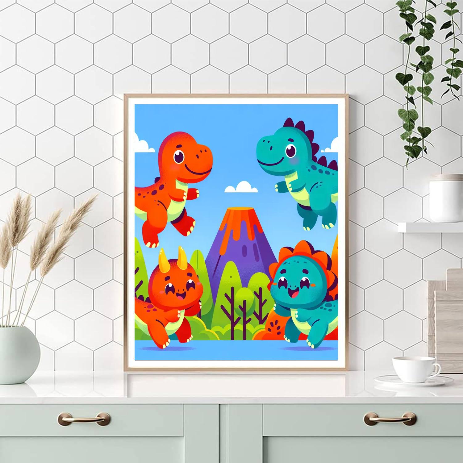 Bouncy Dinosaur Friends Painting By Numbers Kit