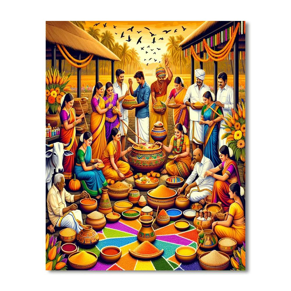 Pongal Festival - Chennai, India Painting Number Kit