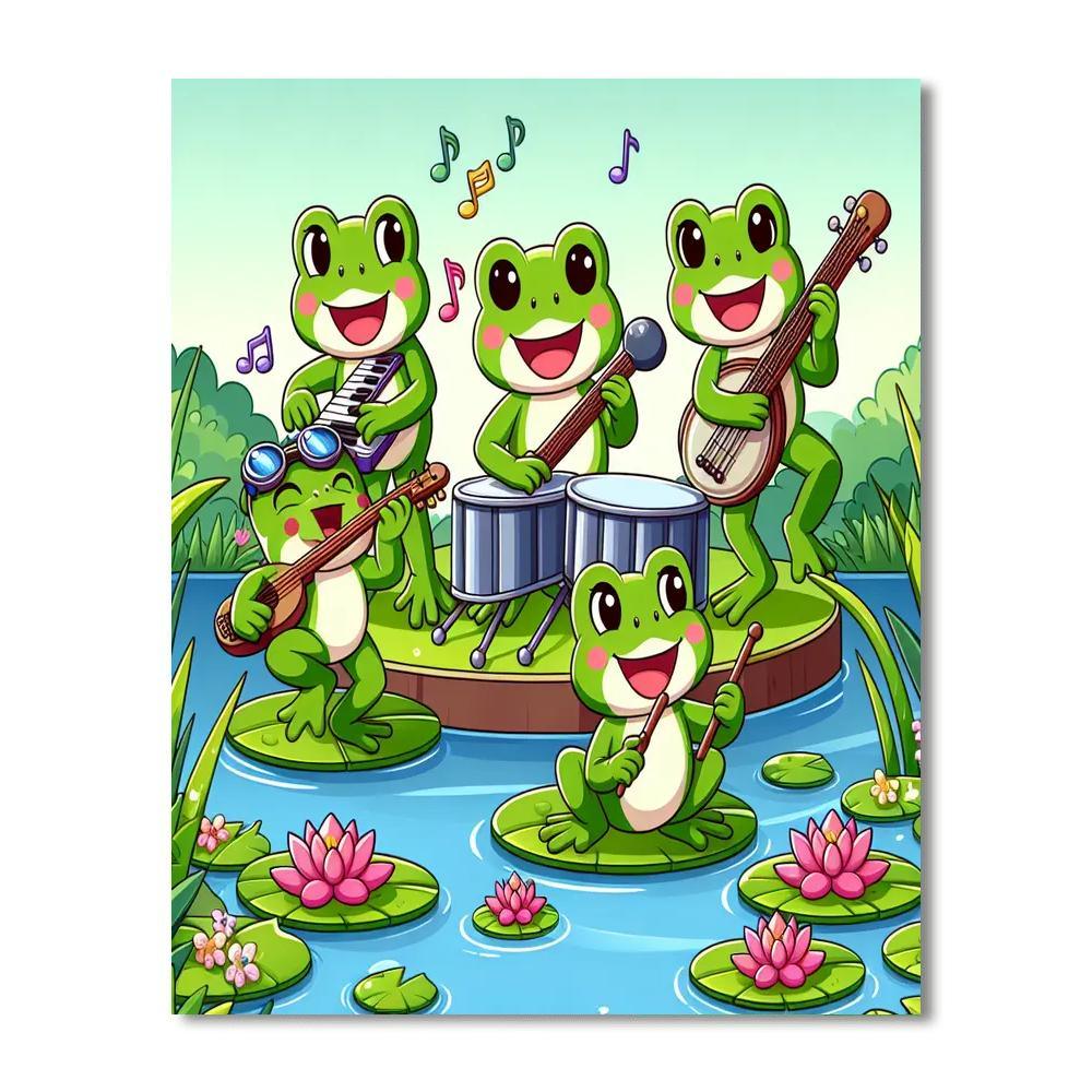 Charming Frog Band Paint By Number