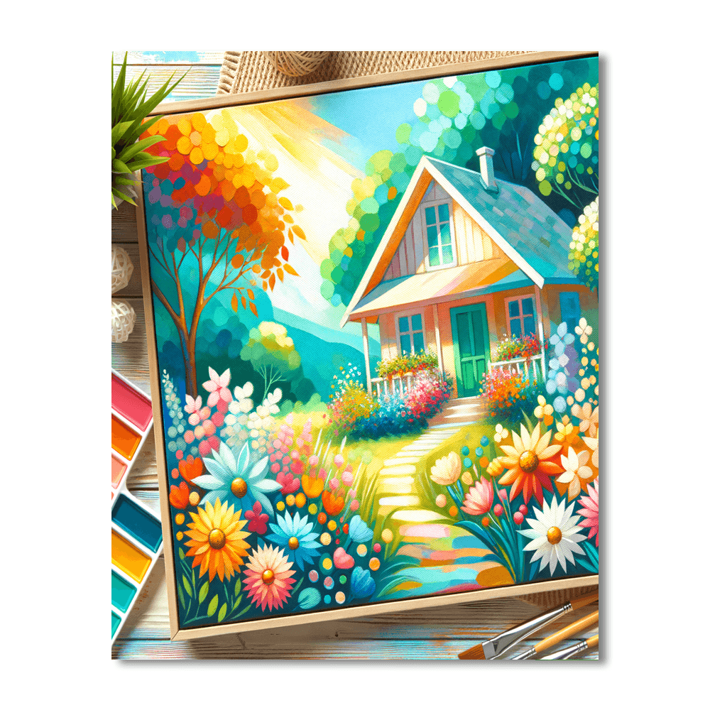 Charming Little Bungalow Paint By Numbers Art