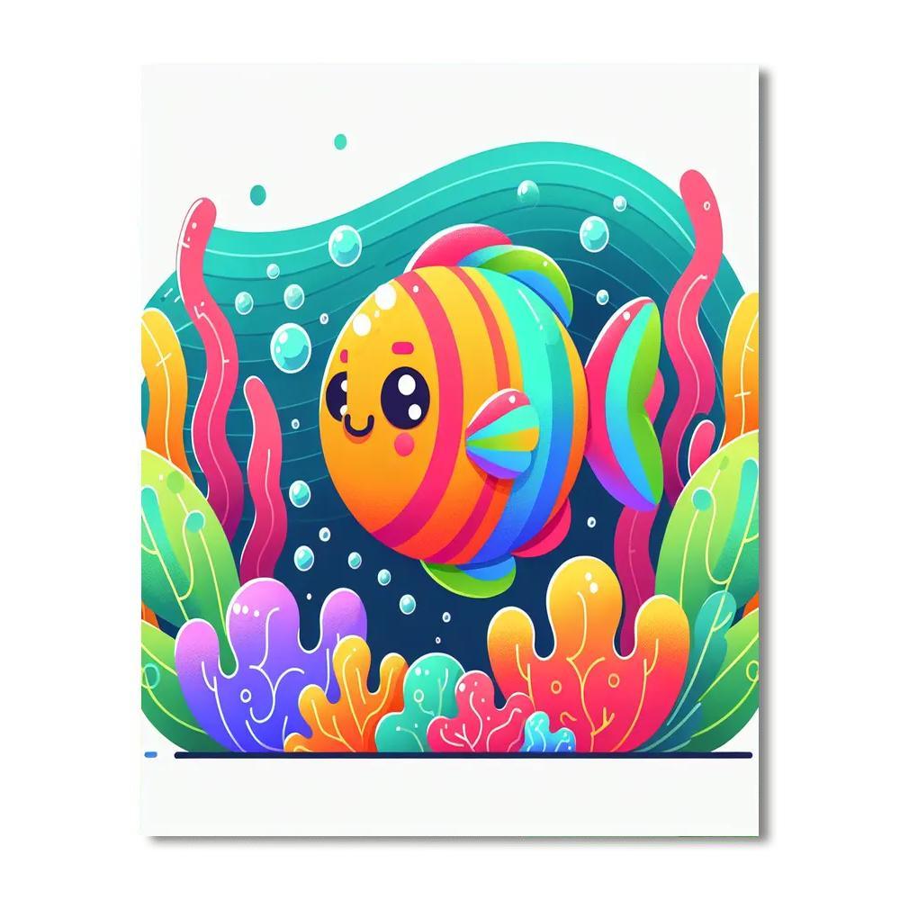 Sunny Rainbow Fish Paint By Numbers Kits