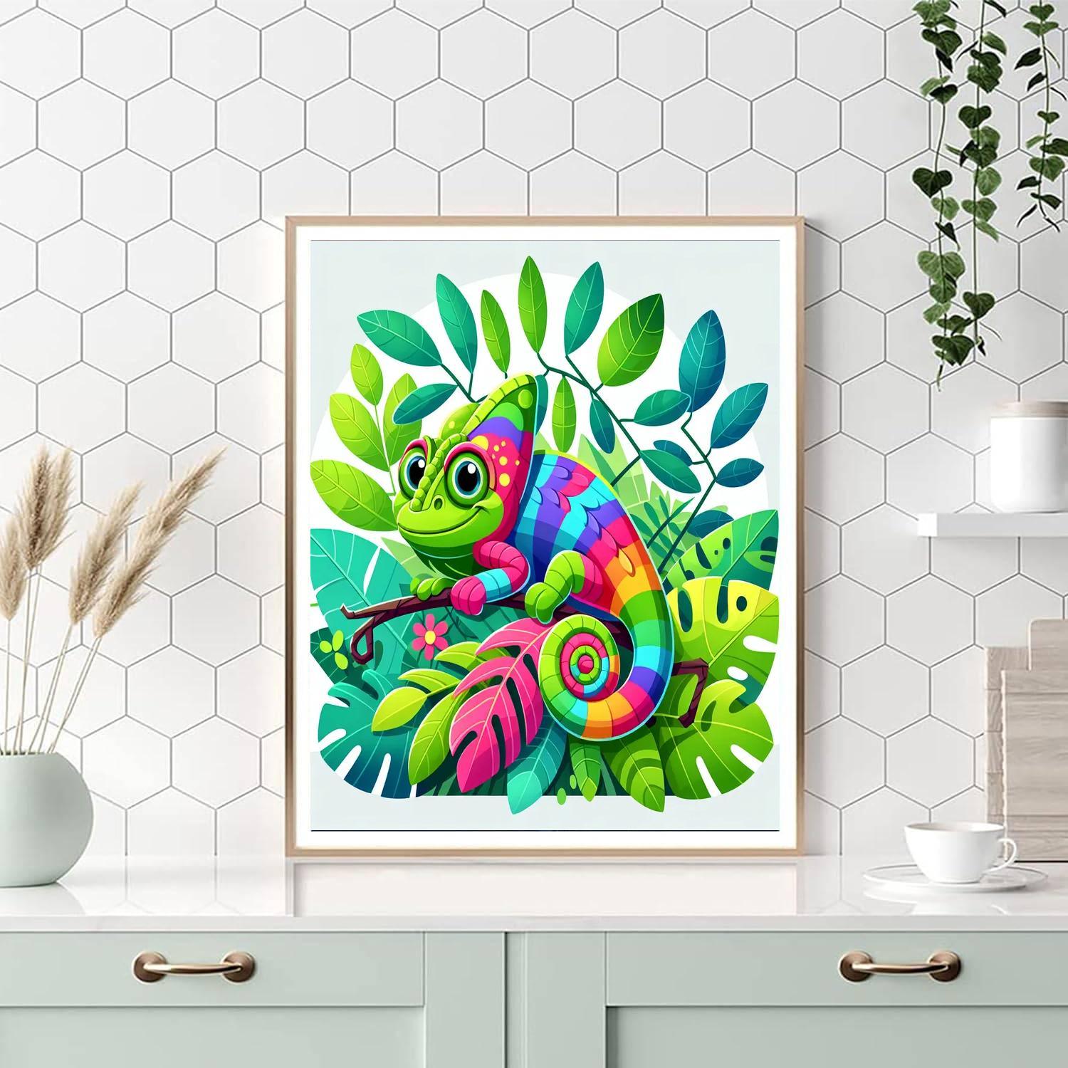 Colorful Chameleon Adventure Paint By Numbers Kits