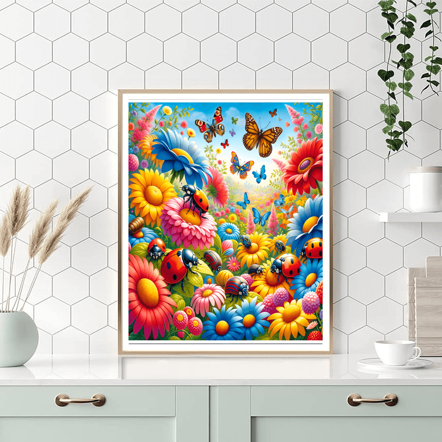 Whimsical Flower Garden Painting Number Kit