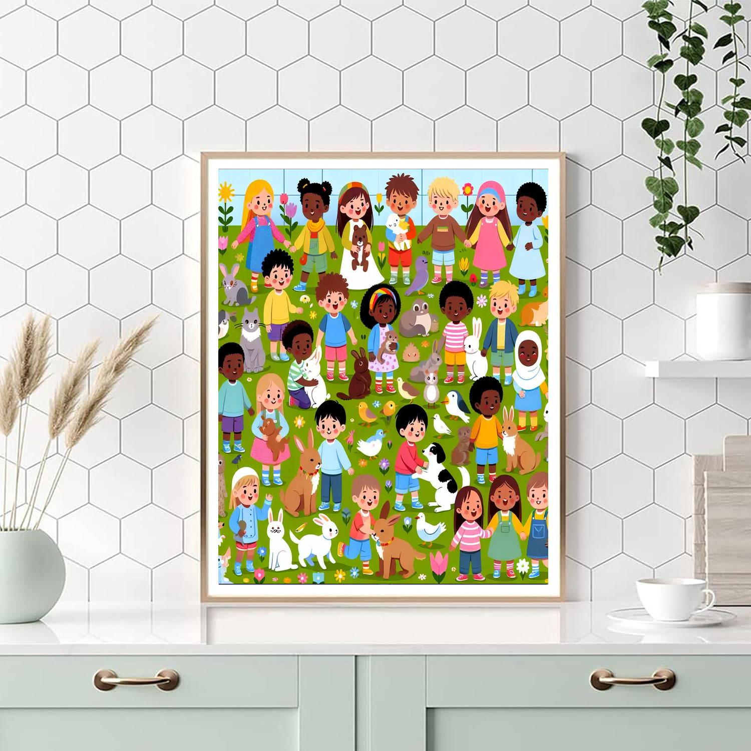 Colorful Garden Playtime Numbered Painting Kits