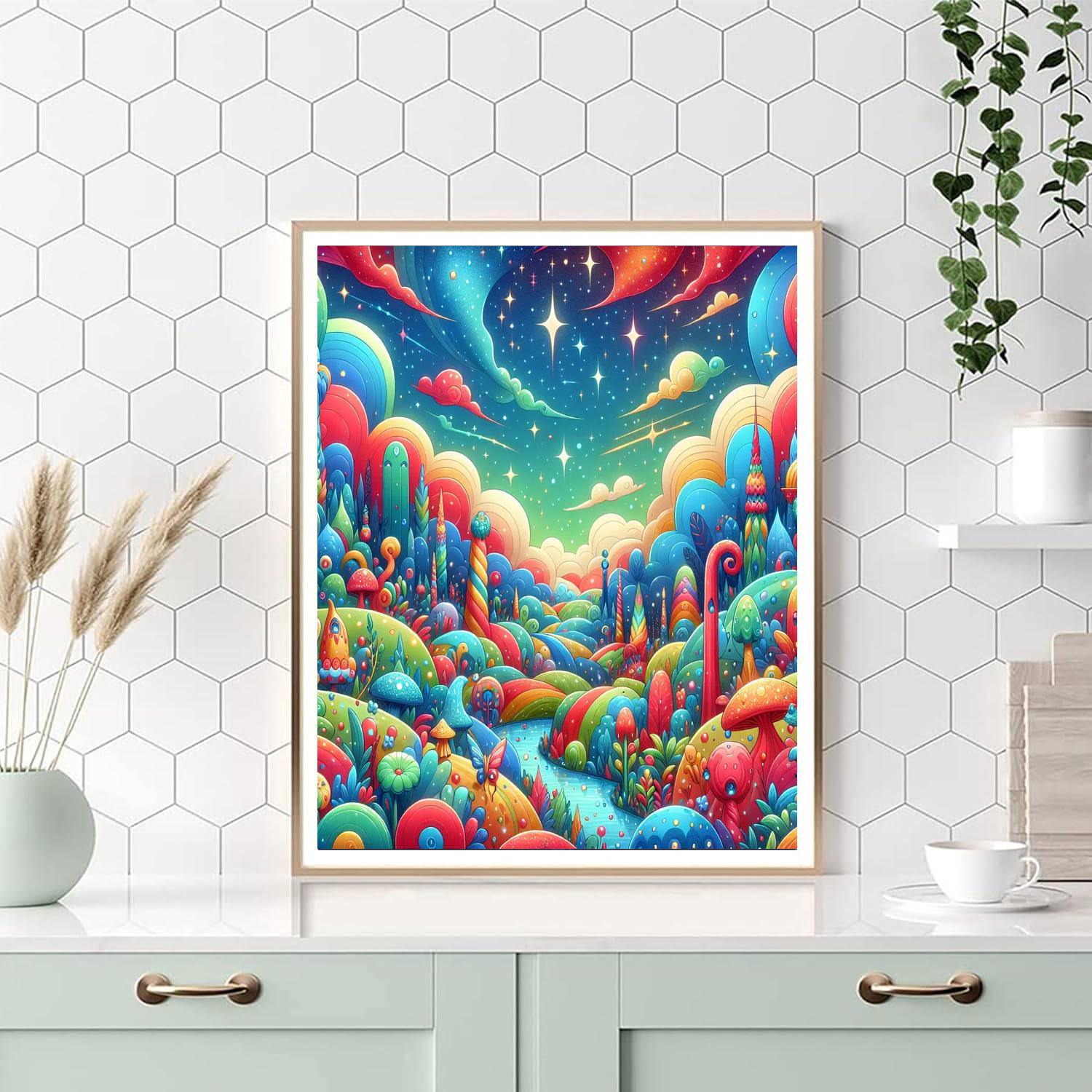 Children's Wonderland Number Painting