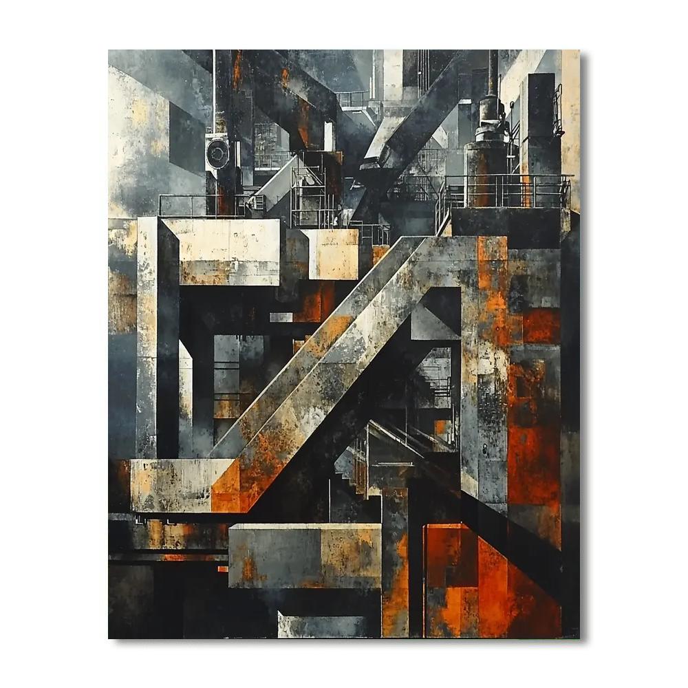 Umberto Boccioni Inspired Dynamic Industrial Revolution  Paint By Numbers