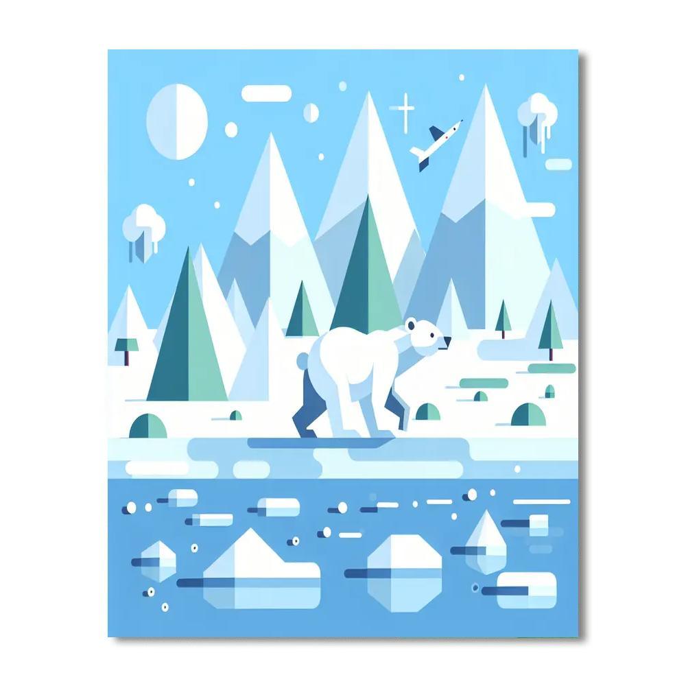 Polar Bear's Arctic Adventure Paint By Numbers