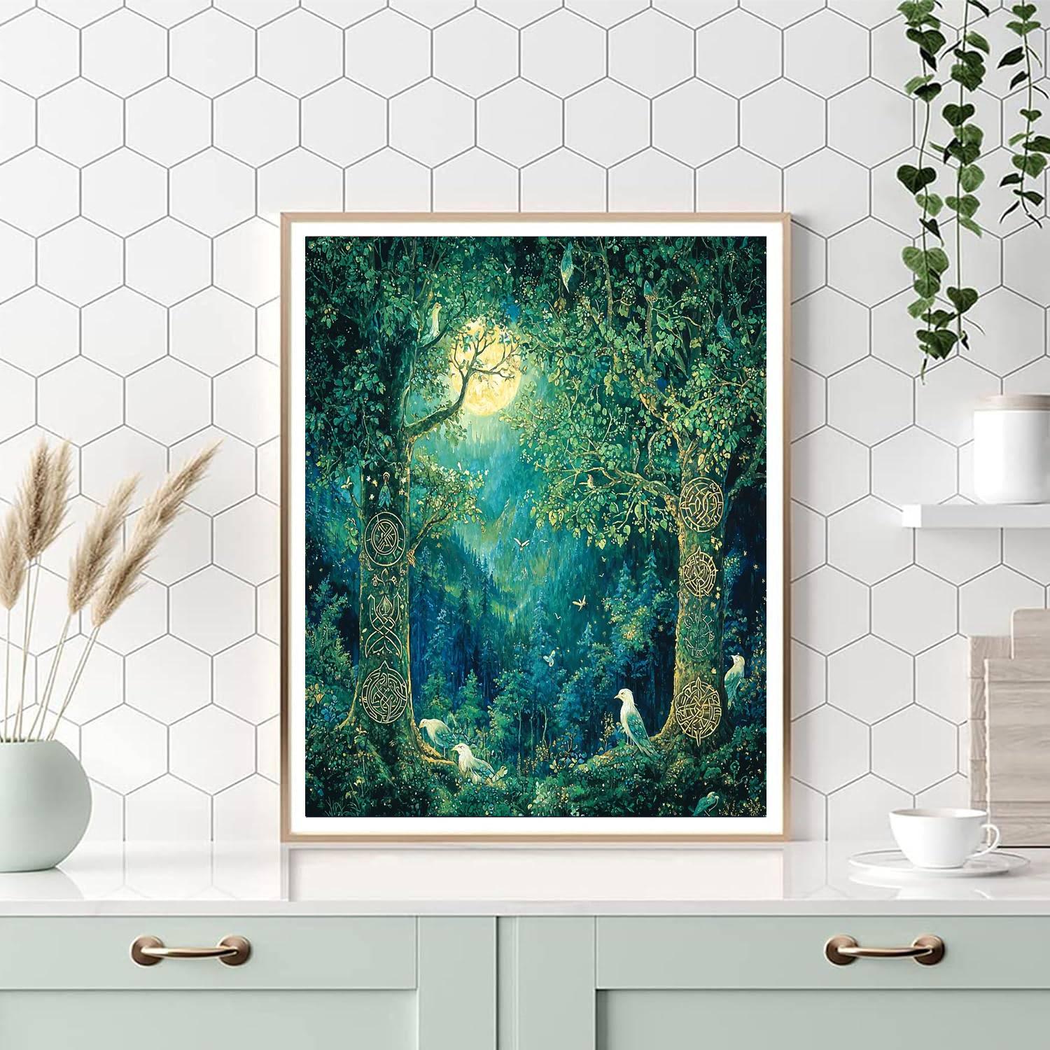 Edmund Dulac Inspired Celtic Fantasy Forest  Paint By Numbers