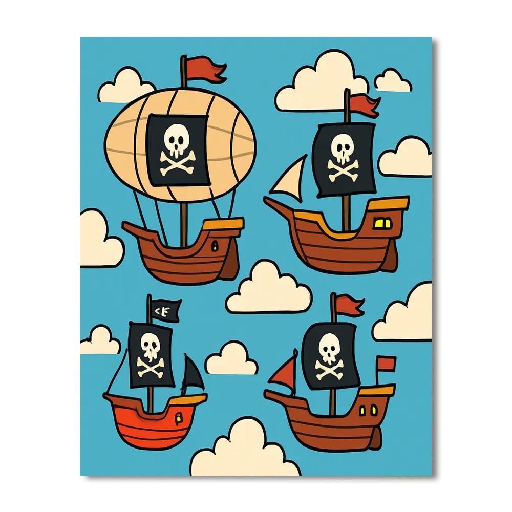 Adventurous Sky Pirates DIY Paint By Numbers