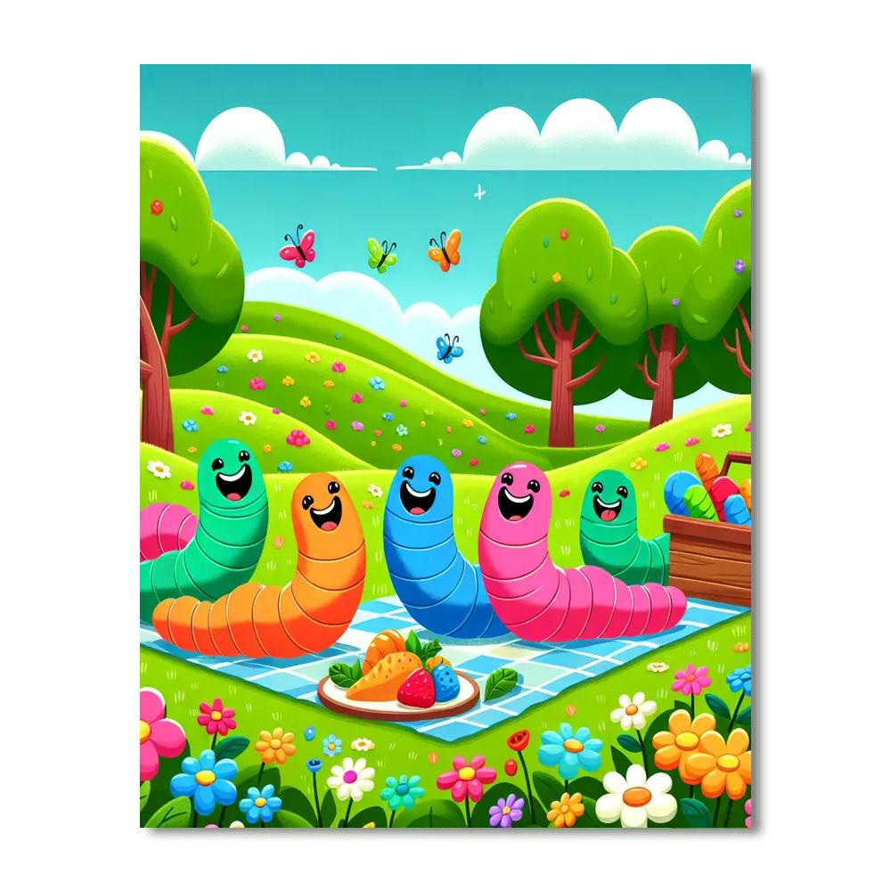 Wiggly Worm Picnic Numbered Painting Kits