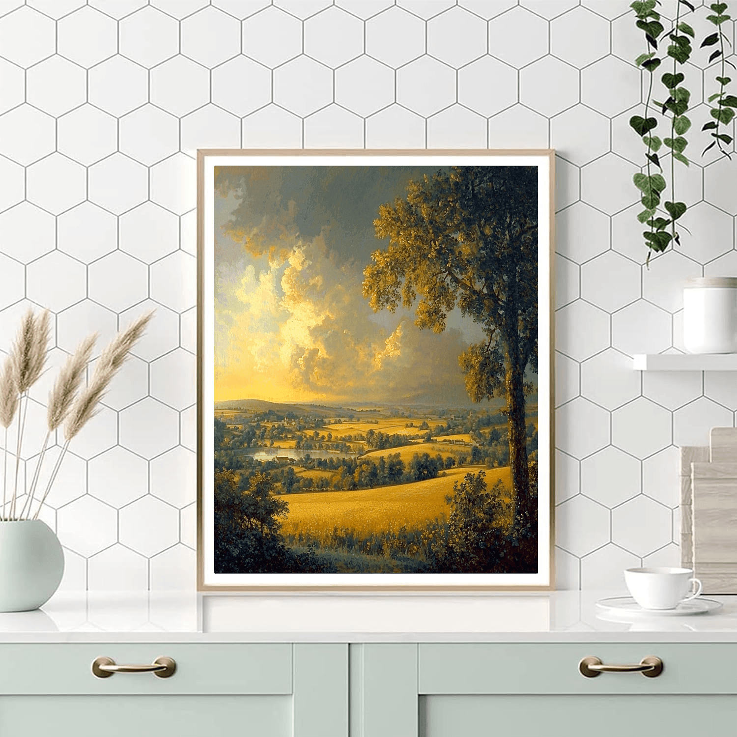 Thomas Gainsborough Inspired Golden Harvest Field  Paint By Numbers Art