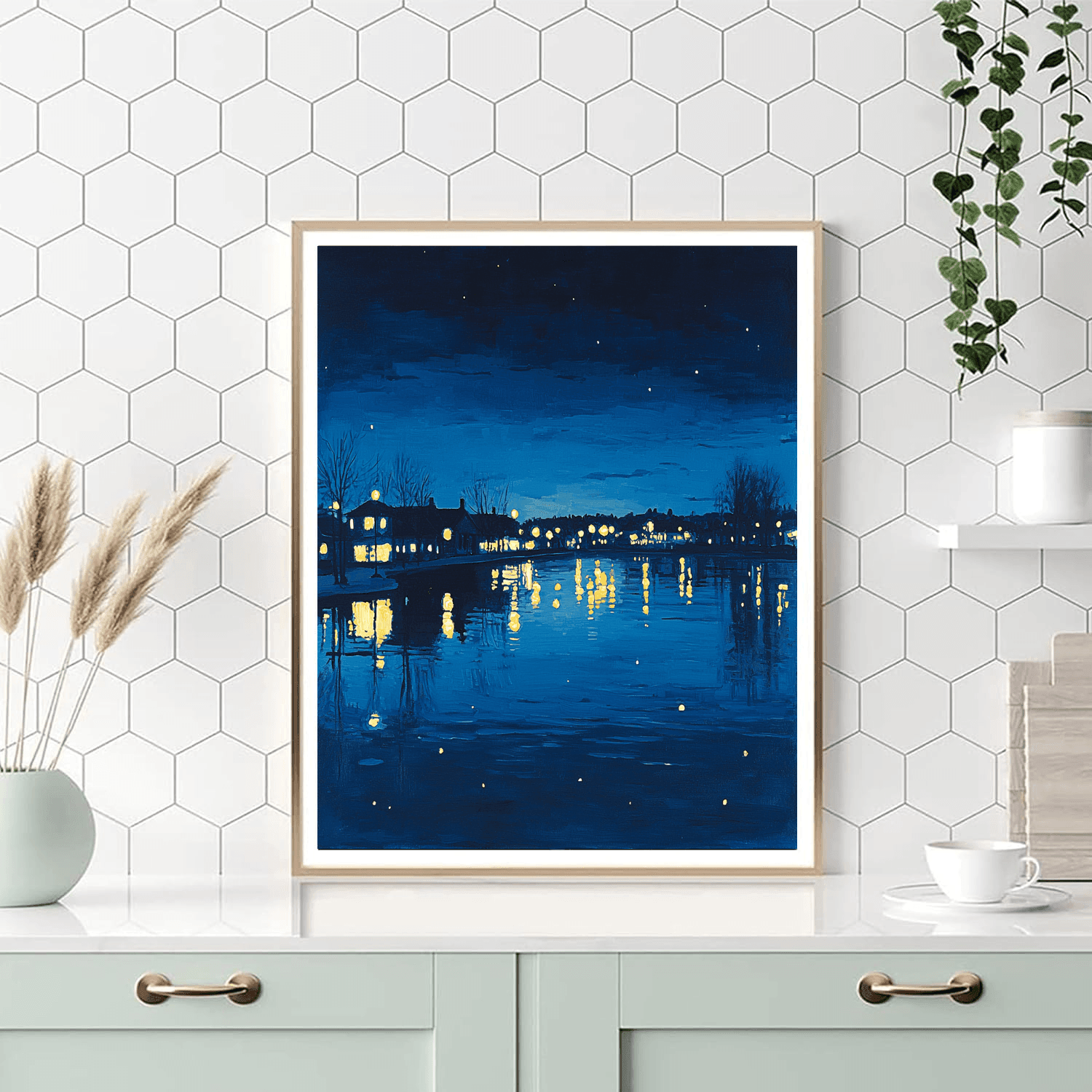 Edward Hopper Inspired Midnight Serenity  DIY Paint By Numbers