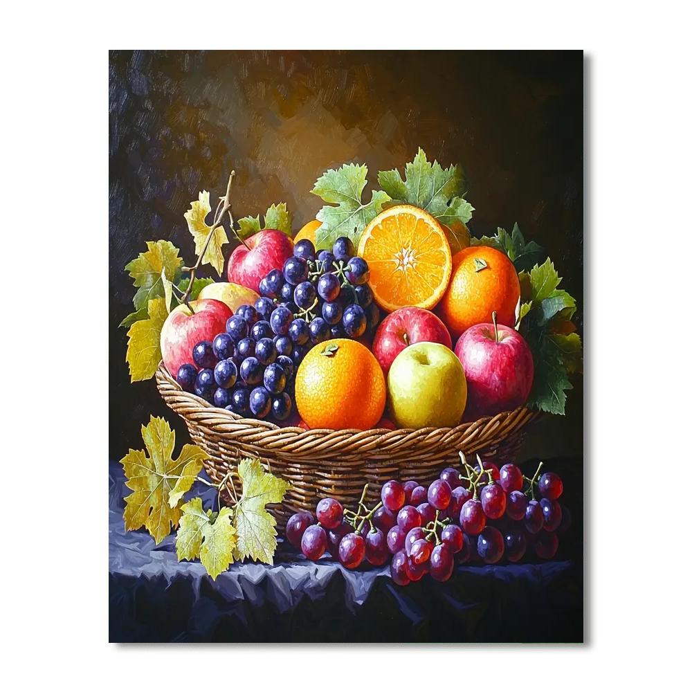 Caravaggio Inspired Renaissance Fruit Medley  Paint By Numbers