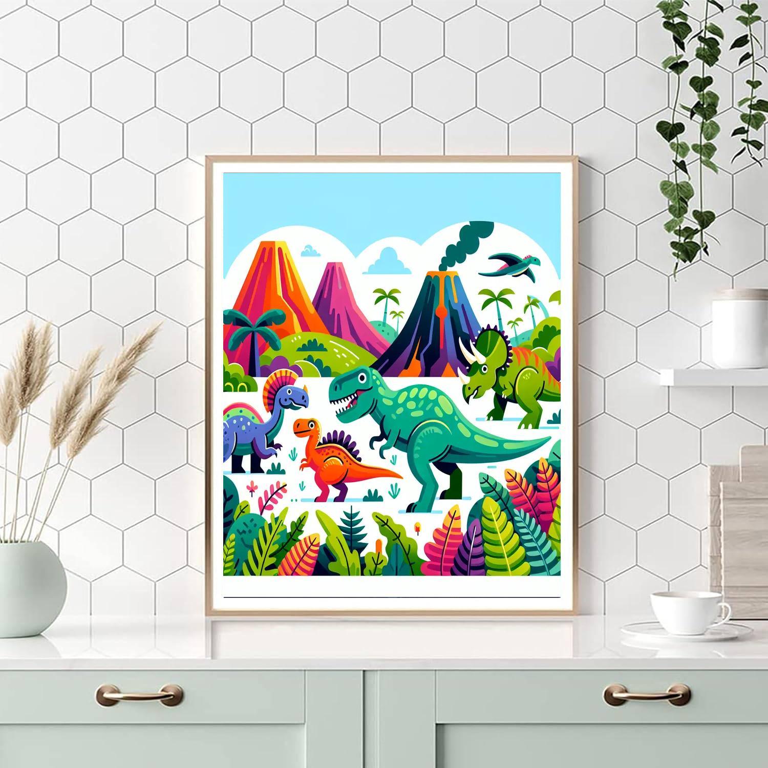 Prehistoric Dinosaur Roam Numbered Painting Kits