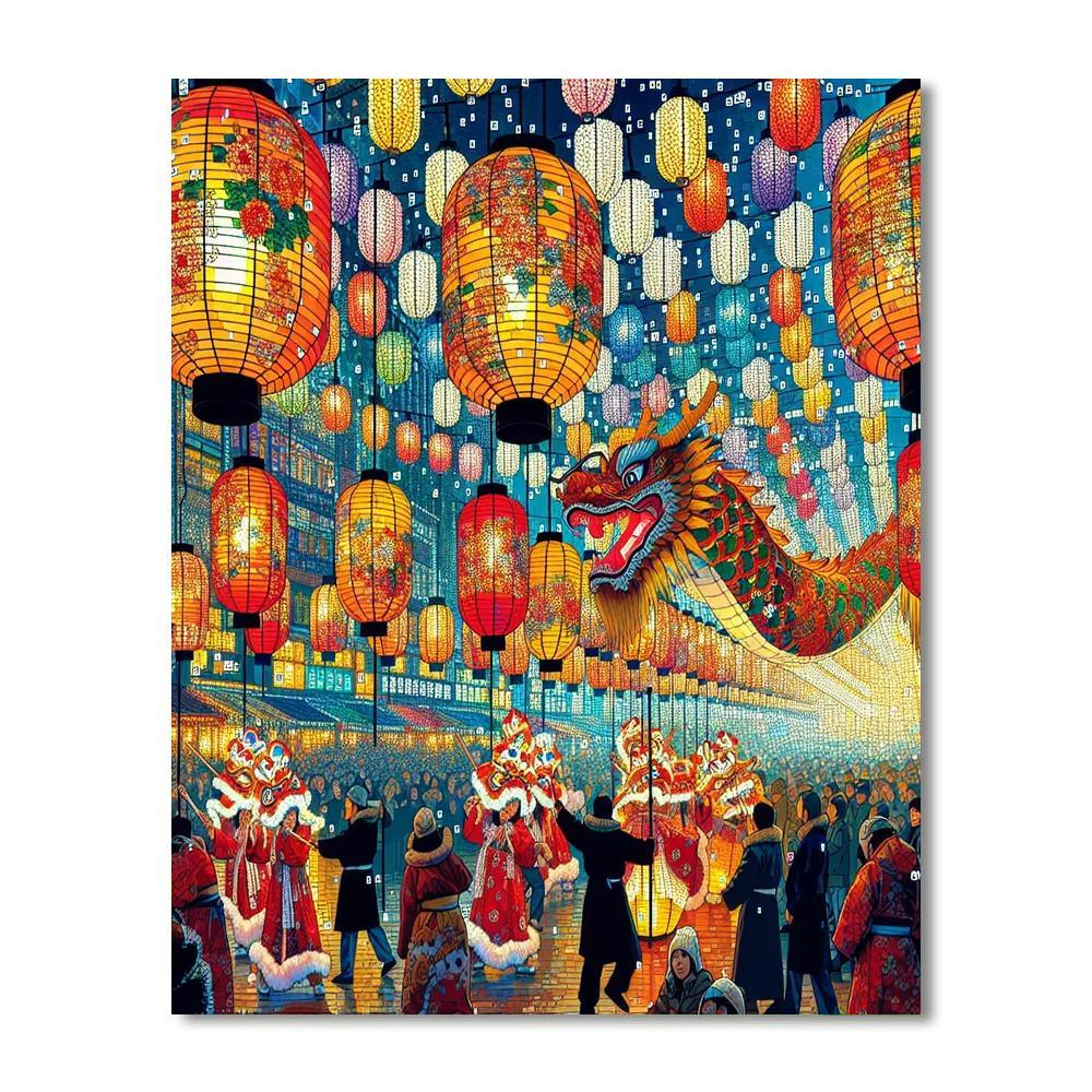 Nagasaki Lantern Festival - Japan Paint By Numbers Kits
