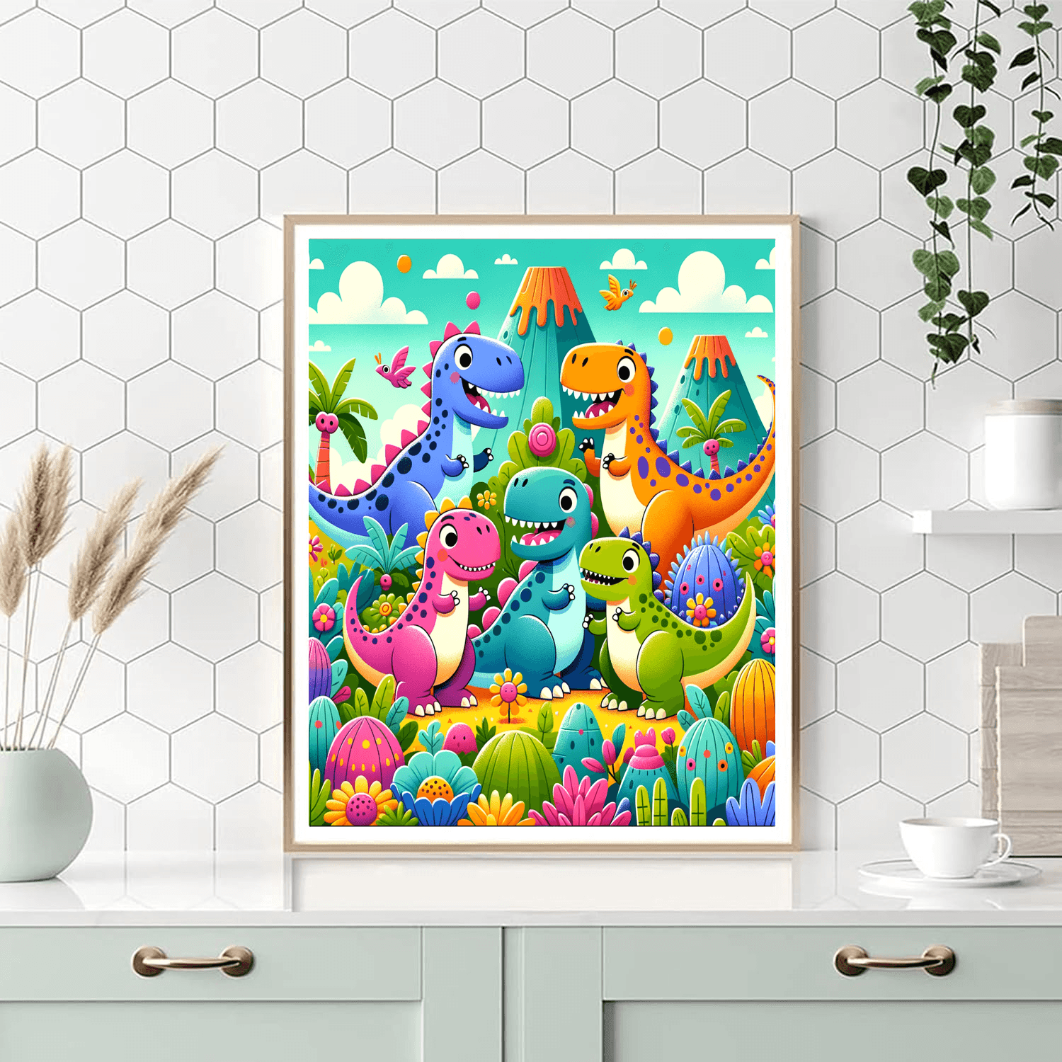 Adventurous Dinosaur Safari Number Painting