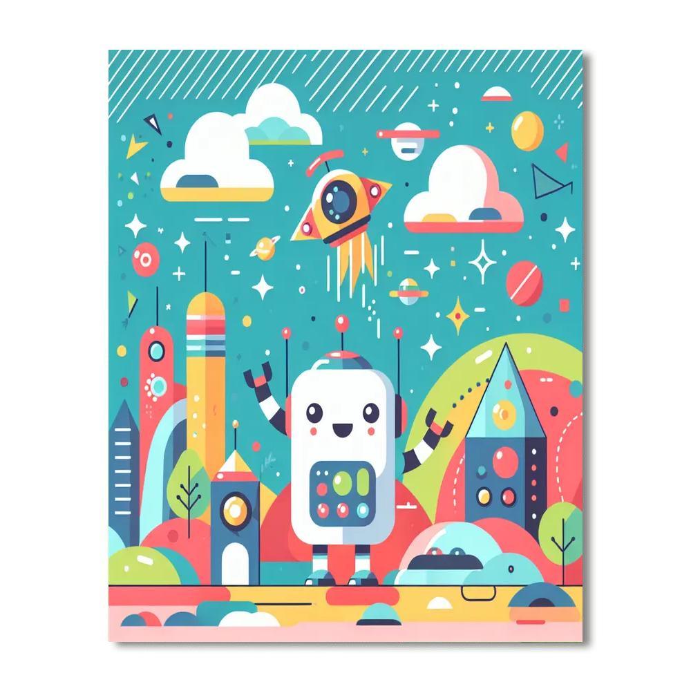 Curious Robots Paint By Numbers Art