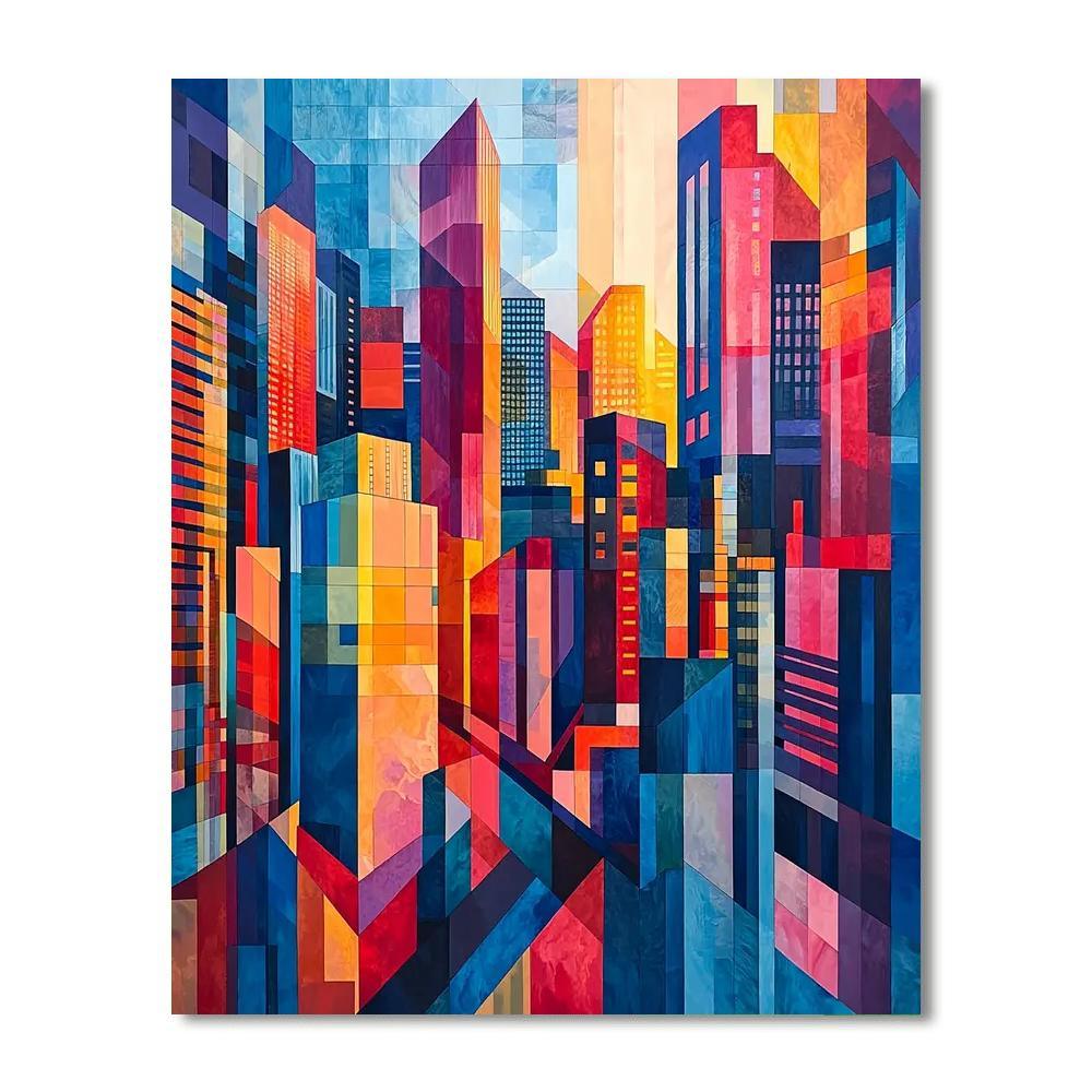 Piet Mondrian Inspired The Vibrant Cityscape  Numbered Painting Kits