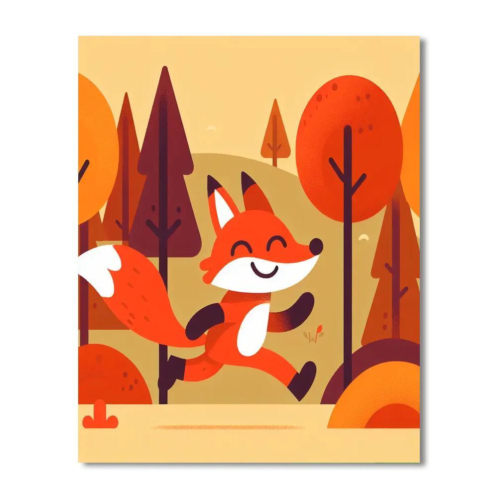 Forest Fox Frenzy Paint By Numbers