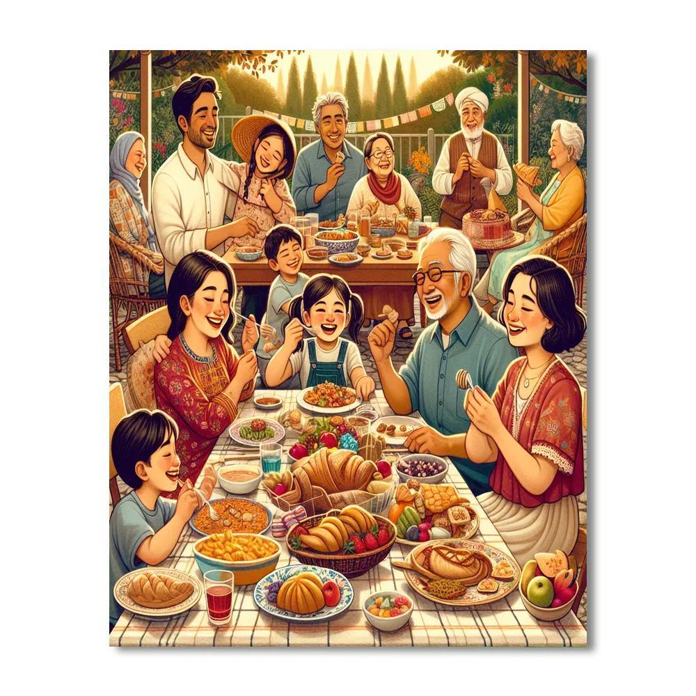 Nostalgic Family Gatherings Painting Number Kit